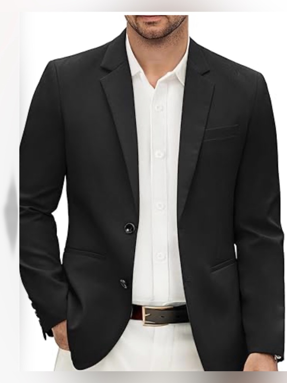 🆕 Vssjavun Mens Blazer Slim Fit Two Button Lightweight  L